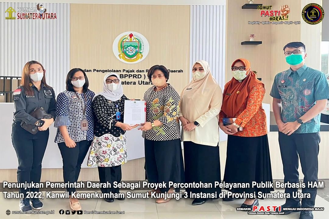 Penunjukan Pemerintah Daerah Sebagai Proyek Percontohan Pelayanan Publik Berbasis HAM Tahun 2022, Kanwil Kemenkumham Sumut Kunjungi 3 Instansi di Provinsi Sumatera Utara